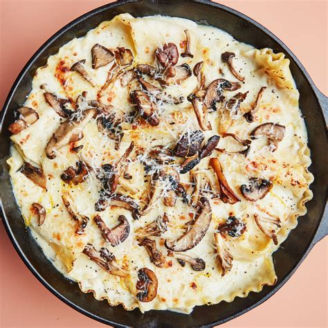 skillet-mushroom-lasagna-recipe-bon-apptit image