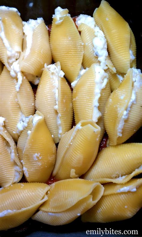 four-cheese-sausage-stuffed-shells-emily-bites image