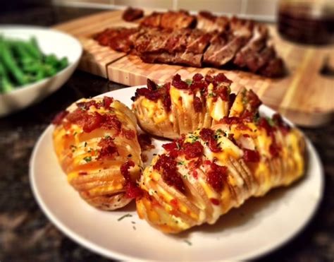 hasselback-potatoes-with-cheese-and-bacon image