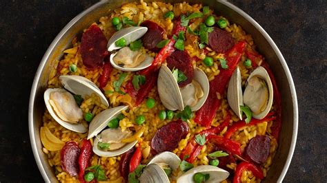 weeknight-chorizo-and-clam-paella-recipe-bon-apptit image