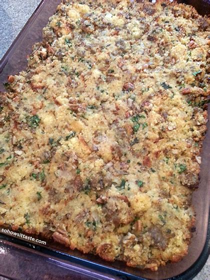 cornbread-sausage-and-pecan-dressing-leah-claire image