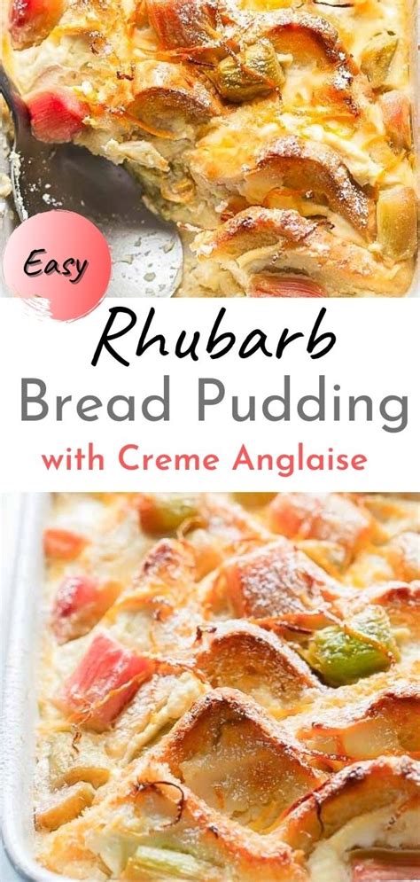 rhubarb-bread-pudding-with-creme-anglaise image