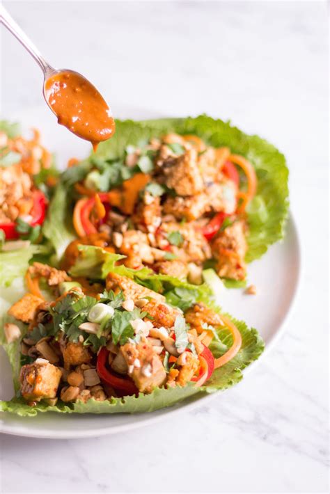thai-lettuce-wraps-with-tofu-and-peanut-chili-sauce image