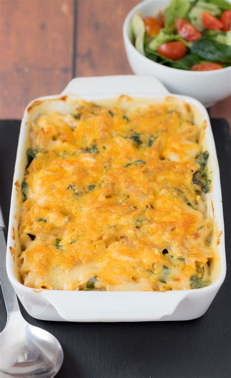 easy-chicken-spinach-pasta-bake-neils-healthy-meals image