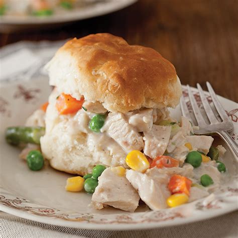 creamed-turkey-and-biscuits-paula-deen-magazine image