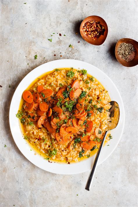 no-stir-risotto-with-herbed-caramelized-carrots image