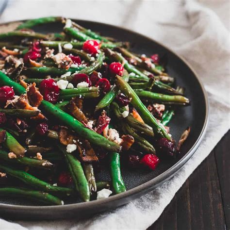 green-beans-with-cranberries-bacon-and-goat-cheese image