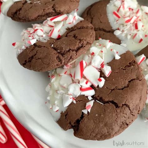 chocolate-peppermint-cake-mix-cookies-holiday image