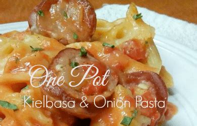 one-pot-dinner-recipe-kielbasa-and-onion-pasta-a image