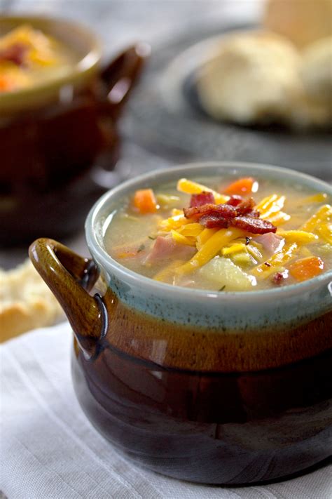 cauliflower-soup-with-chunky-potatoes-and-ham image