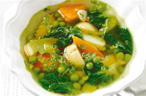 homemade-spring-vegetable-soup-british image