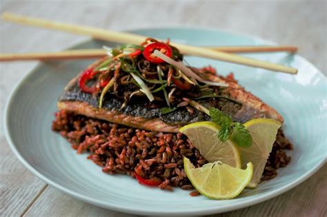 sea-bass-with-ginger-chilli-spring-onions image