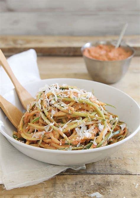zucchini-noodles-with-creamy-roasted-tomato-basil-sauce image