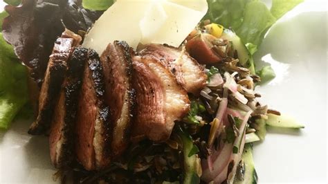 duck-magret-with-wild-rice-and-garlic-scape-salad-cbc image