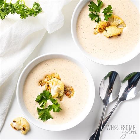 healthy-creamy-roasted-cauliflower-soup image