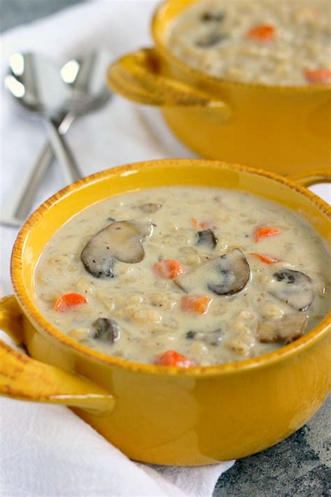 creamy-mushroom-barley-soup-recipe-pumpkin-n-spice image