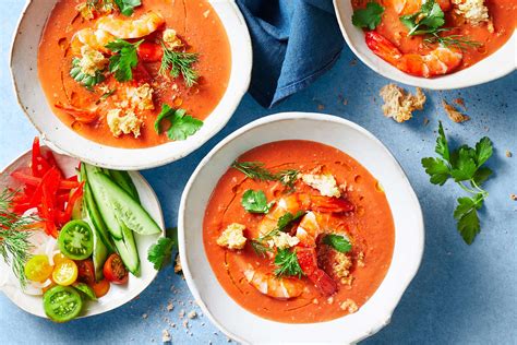 king-prawns-with-gazpacho-recipe-better-homes image