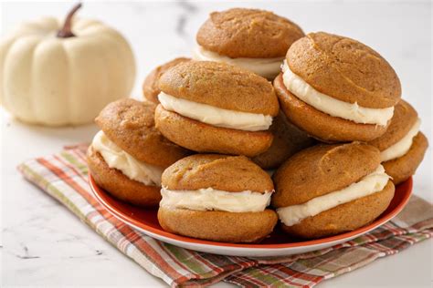 pumpkin-whoopie-pies-with-cream-cheese-filling image