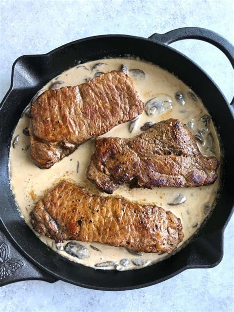 steak-with-mushroom-sauce-easy-skillet image
