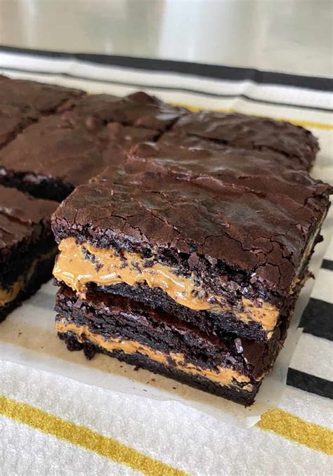 stuffed-peanut-butter-brownies-picky-palate-chewy image