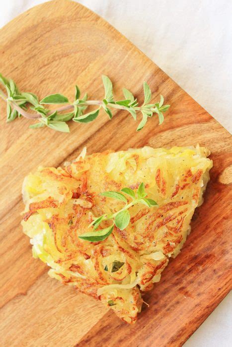 swiss-potato-rosti-with-goat-cheese-and-leeks image