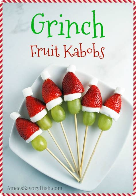 easy-grinch-fruit-kabobs-for-the-holidays-amees-savory image