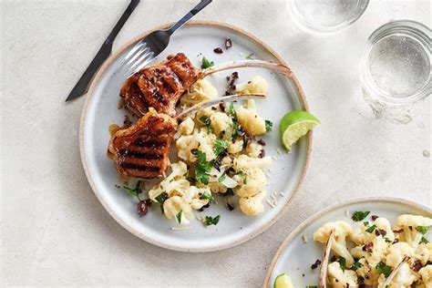 sticky-lamb-chops-with-parmesan-cauliflower-canadian-living image