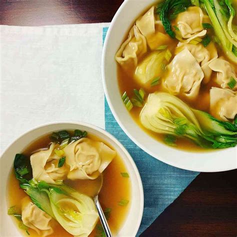 ginger-chicken-wonton-soup-recipe-w-bok-choy image