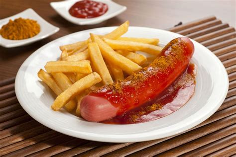 german-sausage-with-curry-ketchup-currywurst image