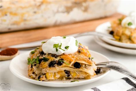 mexican-chicken-lasagna-butter-with-a-side-of-bread image