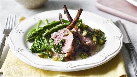 rack-of-lamb-with-salsa-verde-recipe-bbc-food image