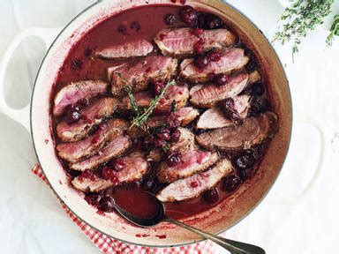 seared-duck-breast-with-cherry-port-wine-sauce image