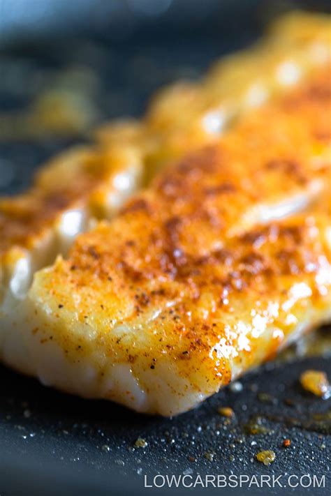 pan-seared-halibut-with-garlic-butter-sauce-low-carb image
