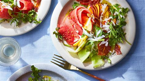 melon-peach-and-prosciutto-salad image