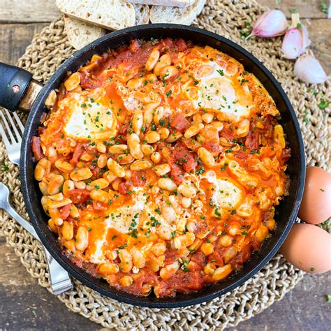 spanish-beans-eggs-the-ultimate-one-pan-skillet image