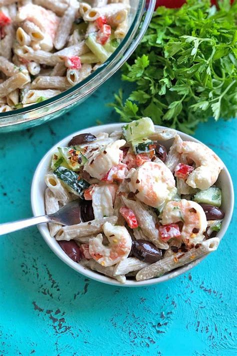 creamy-greek-pasta-with-shrimp-recipe-foodal image