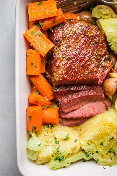 the-best-slow-cooker-glazed-corned-beef-recipe-platings image