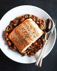 roasted-salmon-with-lentils-and-bacon-recipe-food image