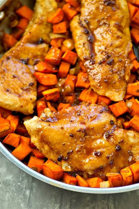 skillet-maple-glazed-chicken-with-sweet-potato-hash image