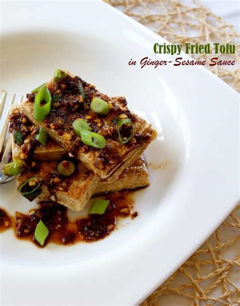 crispy-fried-tofu-with-ginger-sesame-sauce image