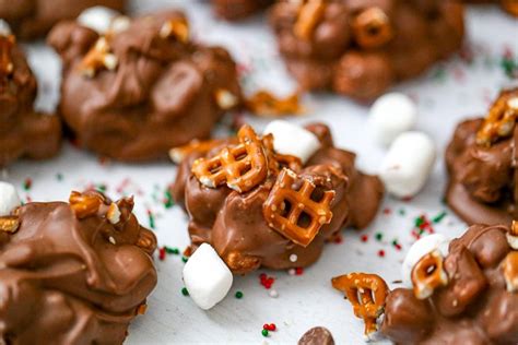 sweet-and-salty-pretzel-chocolate-marshmallow-clusters image