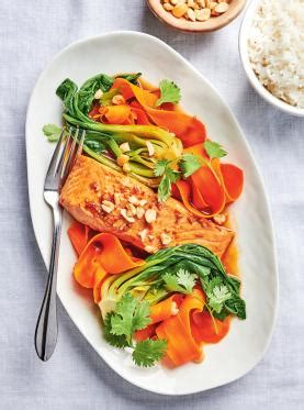 ginger-glazed-salmon-with-bok-choy-and-carrots image