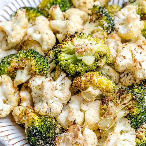 roasted-broccoli-cauliflower-with-parmesan-clean image