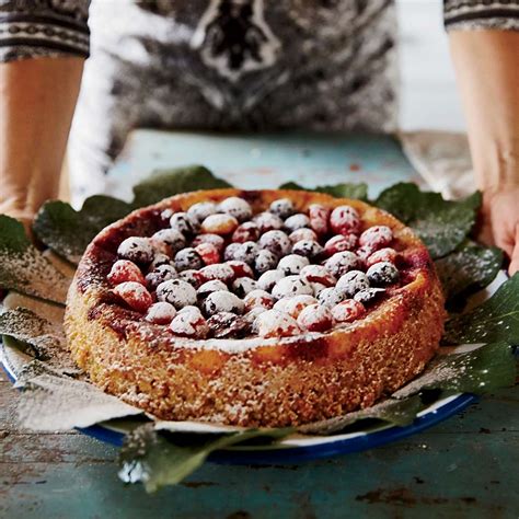 almond-cake-with-mixed-berries-recipe-tara-stevens image