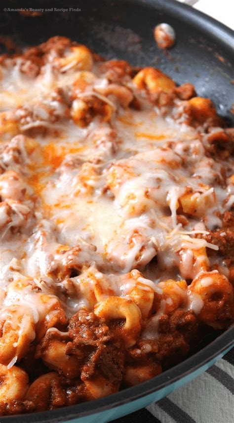 easy-cheese-tortellini-with-meat-sauce image