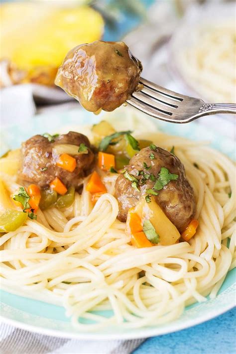 sweet-and-sour-meatballs-with-pineapple-yummy image