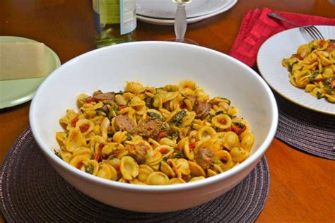 italian-sausage-pasta-with-white-beans-recipe-food image