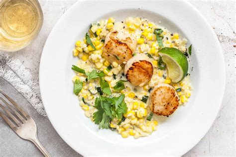 pan-seared-scallops-with-sweet-corn-and-chiles-simply image