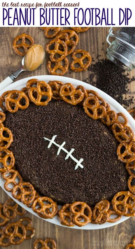 best-peanut-butter-football-dip-recipe-crazy-for-crust image