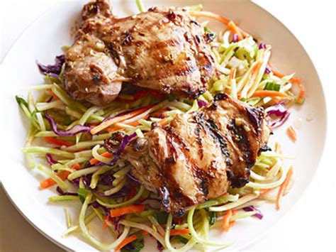 grilled-thai-chicken-thighs-spicy-broccoli-slaw image